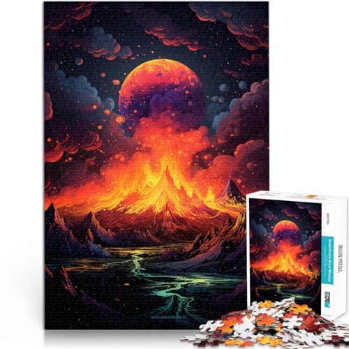 Puzzle für Erwachsene 1000 Teile Vulkan anspruchsvolles Spiel 26 x 38 cm. Helfen Sie dem Gehirn süchtig machende Spielzeuge zu trainieren um Geduld zu entwickeln. von DLBHSG
