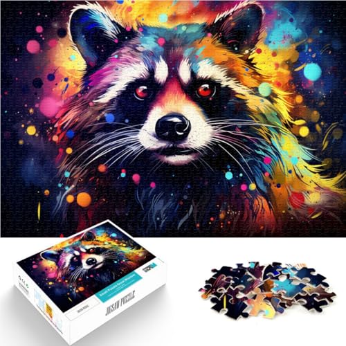 Puzzle für Erwachsene 1000 Teile Waschbär Lernspielzeug 26 x 38 cm ganze Familie ab 14 Jahren von DLBHSG