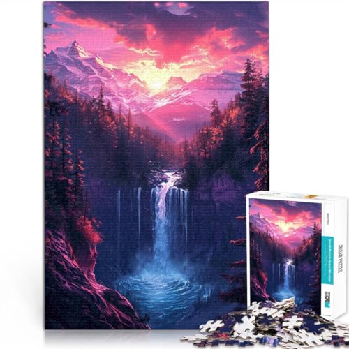Puzzle für Erwachsene 1000 Teile Wasserfall und Berge Familienspaß 50 x 75 cm ganze Familie von DLBHSG