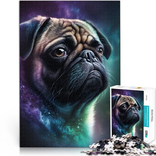 Puzzle für Erwachsene 1000 Teile Weltraum Farbe Mops anspruchsvolles Spiel Geschenke 50 x 75 cm anspruchsvolles Spiel und Familienspiel für Teenager ab 14 Jahren von DLBHSG