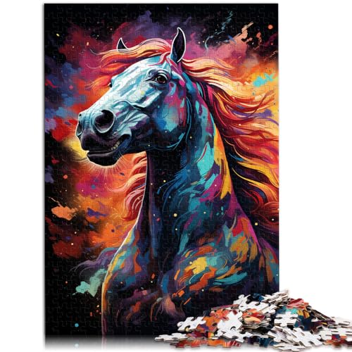 Puzzle für Erwachsene 1000 Teile Weltraumforschungspferd pädagogisches Spielzeug zum Stressabbau 26 x 38 cm stärkt die Liebe zwischen Paaren von DLBHSG