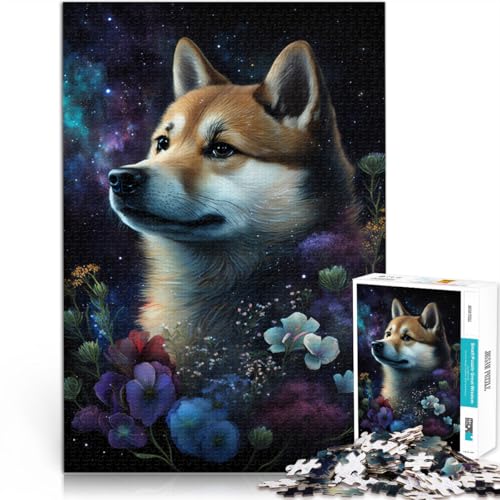 Puzzle für Erwachsene 1000 Teile Weltraumtier Shiba Inu Spielzeug Lernspiele Stressabbau 26x38cm ganze Familie von DLBHSG