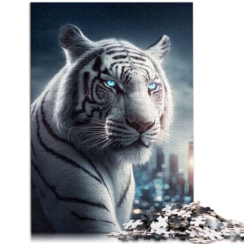 Puzzle für Erwachsene 1000 Teile White Tiger City Denkspiel 26 x 38 cm Lernspiel für Geburtstag Weihnachten für Kinder ab 14 Jahren von DLBHSG