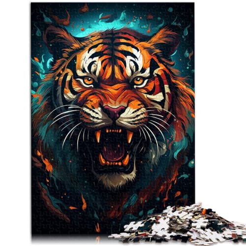 Puzzle für Erwachsene 1000 Teile Wilder Tiger bunt schwierig 50 x 75 cm Stressabbau Urlaub zu Hause Zeitvertreib für Teenager ab 14 Jahren von DLBHSG