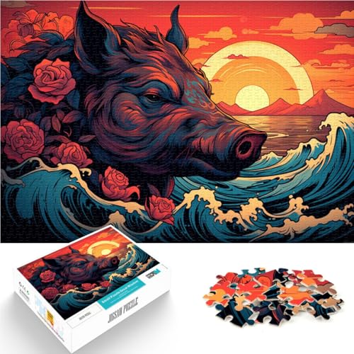 Puzzle für Erwachsene 1000 Teile Wildschwein auf dem Meer Spiele Spielzeug Geschenk 50 x 75 cm ganze Familie von DLBHSG