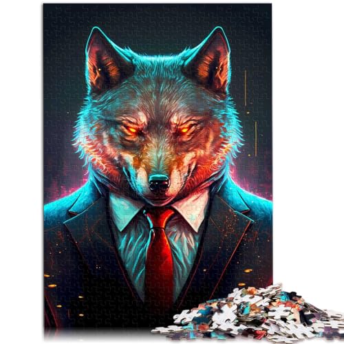 Puzzle für Erwachsene 1000 Teile Wolf CEO Anzug Spielzeug Lernspiele Stressabbau 26x38cm Geburtstagsgeschenk Geschenke Wandkunst von DLBHSG