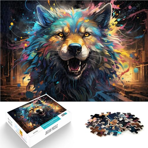 Puzzle für Erwachsene 1000 Teile Wolf-Quizspiel 50 x 75 cm. Helfen Sie dem Gehirn süchtig machende Spielzeuge zu trainieren und Geduld zu entwickeln. von DLBHSG