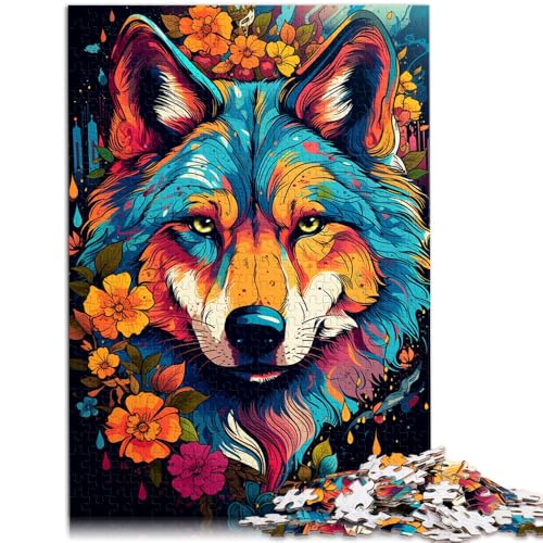 Puzzle für Erwachsene 1000 Teile Wolf und Blume Lernspiele für Zuhause DIY-Spielzeug 26 x 38 cm ganze Familie von DLBHSG
