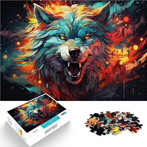 Puzzle für Erwachsene 1000 Teile Wolfskunst Quizspiel 26 x 38 cm mit vollständig ineinander greifenden zufällig geformten Teilen für 14-Jährige Puzzle für Erwachsene 1000 Teile Wolfskunst Quizspiel 26 x 38 cm mit vollständig ineinander greifenden zufällig geformten Teilen für 14-Jährige von DLBHSG
