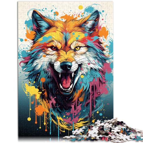 Puzzle für Erwachsene 1000 Teile Wolfspuzzle Lernspiel Herausforderungsspielzeug 50 x 75 cm mit passendem Poster und Quizblatt von DLBHSG