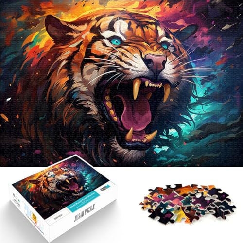 Puzzle für Erwachsene 1000 Teile Wütender Tiger anspruchsvolles Spiel 50 x 75 cm anspruchsvolles Spiel und Familienspiel für Teenager ab 14 Jahren von DLBHSG