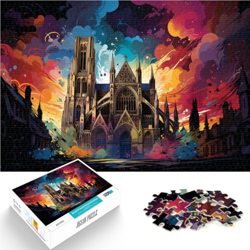 Puzzle für Erwachsene 1000 Teile York Minster DIY Puzzle Spielzeug 26x38cm Helfen Sie dem Gehirn süchtig machendes Spielzeug zu trainieren um Geduld zu fördern von DLBHSG