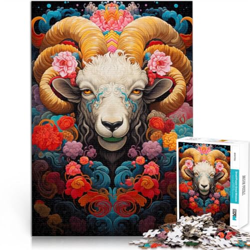 Puzzle für Erwachsene 1000 Teile Ziegen-Puzzle – anspruchsvolles Spiel 50 x 75 cm ganze Familie von DLBHSG