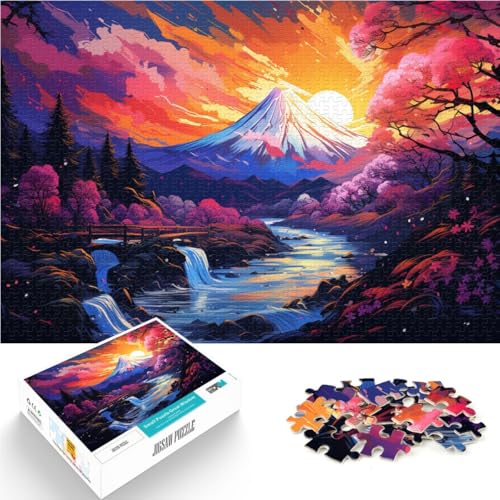 Puzzle für Erwachsene 1000 Teile bunter Berg Fuji schwieriges Puzzle 50 x 75 cm Lernspiel für Geburtstag Weihnachten von DLBHSG