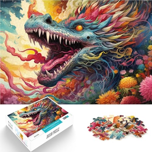 Puzzle für Erwachsene 1000 Teile bunter chinesischer Drache Denkspiel 50 x 75 cm Geschenke für Freunde und Familie für Teenager ab 14 Jahren von DLBHSG