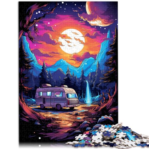 Puzzle für Erwachsene 1000 Teile buntes Auto bei Nacht Quizspiel 50 x 75 cm Stressabbau schwierige Herausforderung für Teenager ab 14 Jahren von DLBHSG
