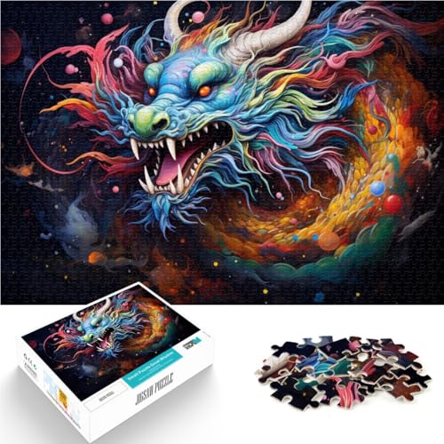 Puzzle für Erwachsene 1000 Teile buntes Drachenuniversum Lernpuzzle 50 x 75 cm Lernspiel für Geburtstag Weihnachten von DLBHSG