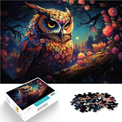Puzzle für Erwachsene 1000 Teile buntes Eulen-Puzzle – anspruchsvolles Spiel 26 x 38 cm Geburtstagsgeschenk Geschenke Wandkunst von DLBHSG