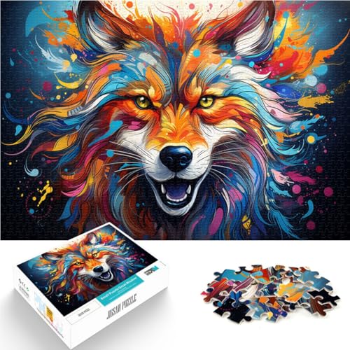 Puzzle für Erwachsene 1000 Teile buntes Fuchsgemälde Lernspielzeug 50 x 75 cm einzigartige Geburtstags- und Geschenkideen von DLBHSG