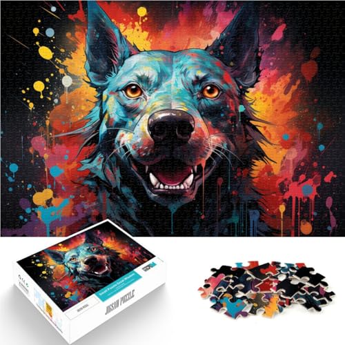 Puzzle für Erwachsene 1000 Teile buntes Hundegemälde Lernspiele für Zuhause DIY-Spielzeug 50 x 75 cm anspruchsvolles Spiel und Familienspiel von DLBHSG