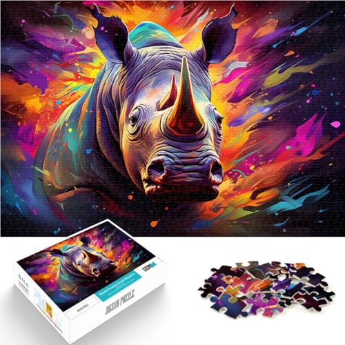 Puzzle für Erwachsene 1000 Teile buntes Nashorn-Tierspielzeug Denkspiel 26 x 38 cm anspruchsvolles Spiel und Familienspiel für 14-Jährige Puzzle für Erwachsene 1000 Teile buntes Nashorn-Tierspielzeug Denkspiel 26 x 38 cm anspruchsvolles Spiel und Familienspiel für 14-Jährige von DLBHSG