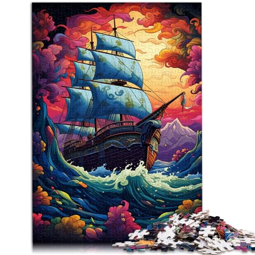 Puzzle für Erwachsene 1000 Teile buntes Piratenschiff Lernspiele für Zuhause DIY-Spielzeug 50 x 75 cm Lernspiel für Geburtstag Weihnachten von DLBHSG