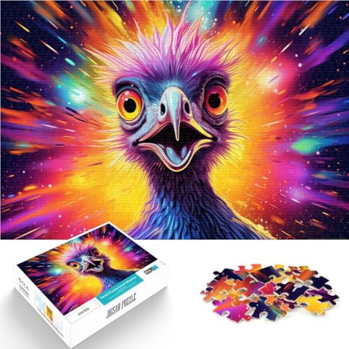 Puzzle für Erwachsene 1000 Teile buntes Straußenpuzzle – anspruchsvolles Spiel 50 x 75 cm anspruchsvolles Spiel und Familienspiel von DLBHSG