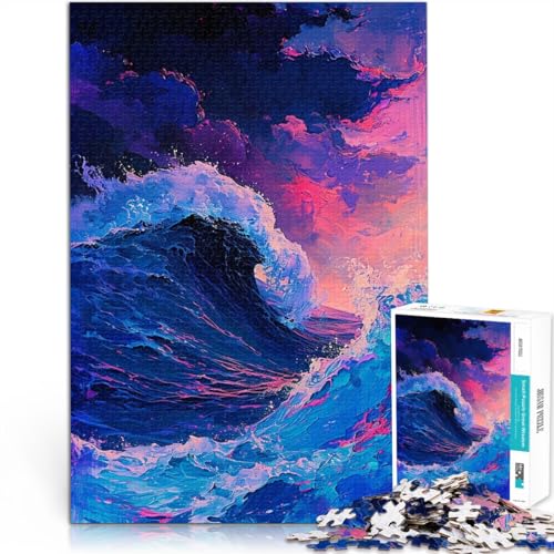 Puzzle für Erwachsene 1000 Teile die Große Welle vor Kanagawa Spielzeug Lernspiele Stressabbau 50 x 75 cm Lernspiel für Geburtstag Weihnachten von DLBHSG
