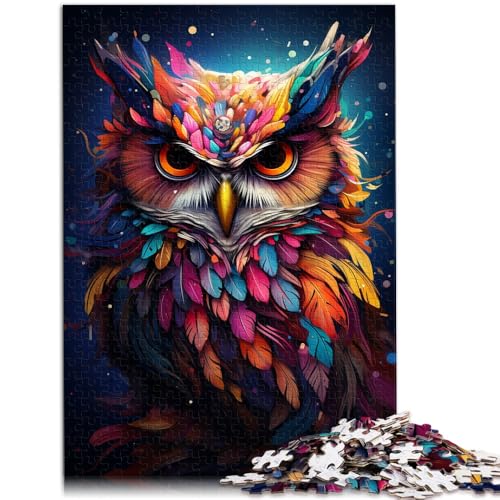 Puzzle für Erwachsene 1000 Teile eine Eule in Regenbogenfarben Lernspiele Heimdekoration Puzzle 50x75cm Tolle Geschenke und Spielzeuge von DLBHSG