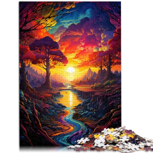 Puzzle für Erwachsene 1000 Teile farbenfrohe Fantasie-Sonnenuntergangskunst anspruchsvolles Spiel Geschenke 50 x 75 cm Lernspiel für Geburtstag Weihnachten von DLBHSG