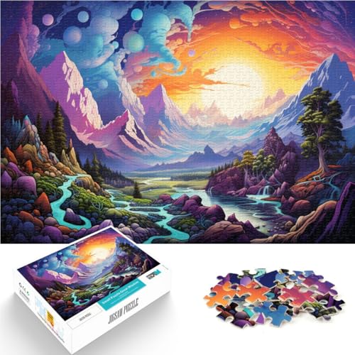 Puzzle für Erwachsene 1000 Teile farbenfrohe Fantasielandschaft anspruchsvolles Spiel 50 x 75 cm Geschenke für Freunde und Familie von DLBHSG