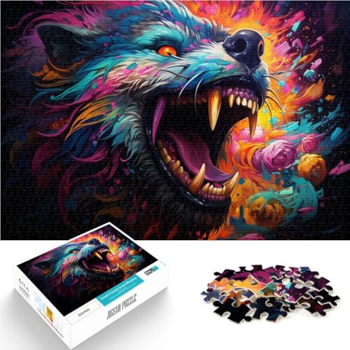 Puzzle für Erwachsene 1000 Teile farbenfrohe Fantasy-Wolfskunst Denkspiel 26 x 38 cm anspruchsvolles Spiel und Familienspiel für 14-Jährige Puzzle für Erwachsene 1000 Teile farbenfrohe Fantasy-Wolfskunst Denkspiel 26 x 38 cm anspruchsvolles Spiel und Familienspiel für 14-Jährige von DLBHSG
