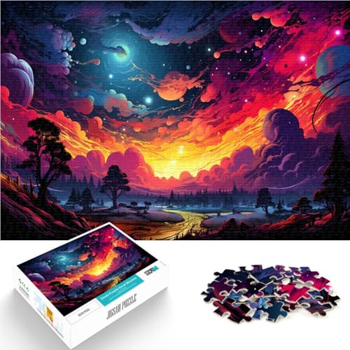 Puzzle für Erwachsene 1000 Teile farbenfrohe Landschaftskunst Heimdekoration Puzzle 50 x 75 cm Geburtstagsgeschenk Geschenke Wandkunst von DLBHSG