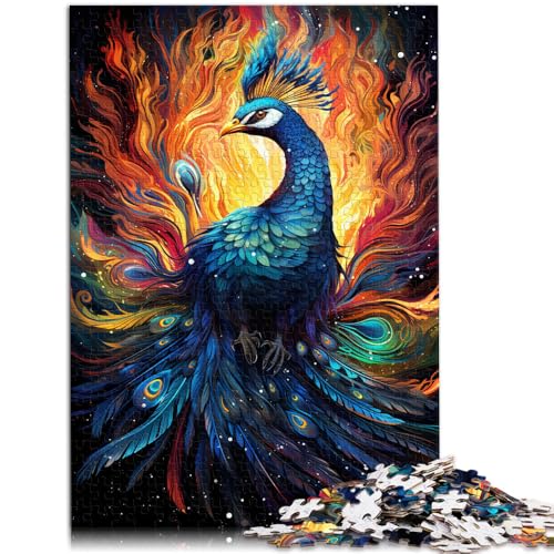 Puzzle für Erwachsene 1000 Teile farbenfroher Fantasie-Pfau Denkspiel 50 x 75 cm Künstlersammlung bildende Kunst für 14-Jährige von DLBHSG