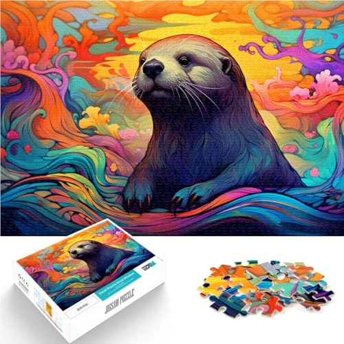 Puzzle für Erwachsene 1000 Teile farbenfroher Otter Entspannungsspiele 50 x 75 cm Stressabbau Urlaub zu Hause Zeitvertreib für Teenager ab 14 Jahren von DLBHSG