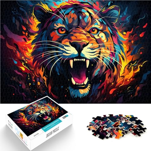 Puzzle für Erwachsene 1000 Teile farbenfroher legendärer Tiger Spielzeug Lernspiele Stressabbau 26 x 38 cm Lernspiel für Geburtstag Weihnachten von DLBHSG