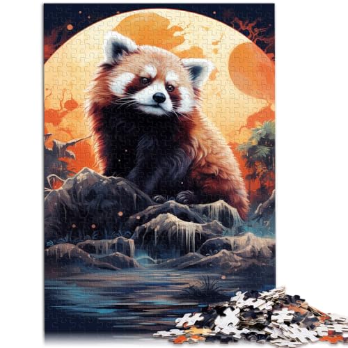 Puzzle für Erwachsene 1000 Teile farbenfroher roter Panda anspruchsvolles Spiel 50 x 75 cm anspruchsvolles Spiel und Familienspiel für Kinder ab 14 Jahren von DLBHSG