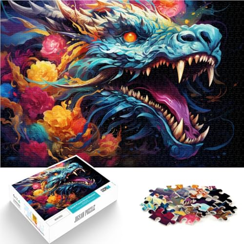 Puzzle für Erwachsene 1000 Teile farbenfrohes Fantasy-Kunst-Drache-DIY-Puzzle-Spielzeug 50 x 75 cm geeignet als Schreibtischdekoration für Teenager ab 14 Jahren von DLBHSG