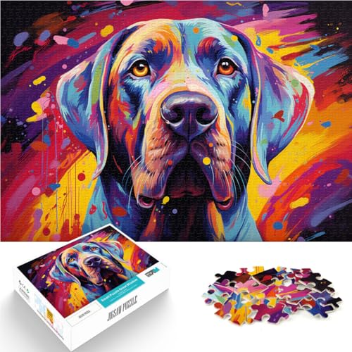 Puzzle für Erwachsene 1000 Teile farbenfrohes Kunstgemälde mit Hund Spielzeug Lernspiele Stressabbau 26 x 38 cm zum Stressabbau schwierige Herausforderung von DLBHSG