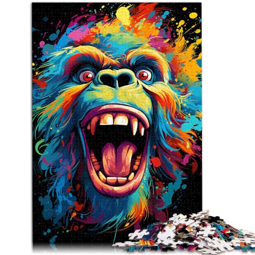 Puzzle für Erwachsene 1000 Teile farbenfrohes künstlerisches Orang-Utan-Quizspiel 50 x 75 cm Lernspiel für Geburtstag Weihnachten von DLBHSG