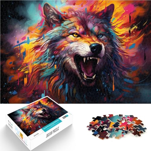 Puzzle für Erwachsene 1000 Teile farbenfrohes legendäres Wolfsmuster 50 x 75 cm Lernspiel für Geburtstag Weihnachten für Teenager ab 14 Jahren von DLBHSG