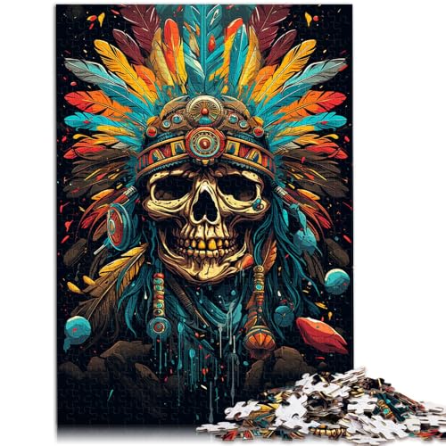 Puzzle für Erwachsene 1000 Teile indischer Totenkopf anspruchsvolles Spiel 26 x 38 cm anspruchsvolles Spiel und Familienspiel von DLBHSG