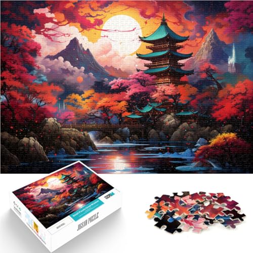 Puzzle für Erwachsene 1000 Teile japanische Schreine Quizspiel 50 x 75 cm ganze Familie für 14-Jährige von DLBHSG