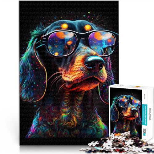 Puzzle für Erwachsene 1000 Teile kosmische Chihuahua-Brille anspruchsvolles Spiel Geschenke 50 x 75 cm anspruchsvolles Spiel und Familienspiel von DLBHSG
