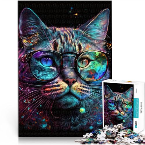 Puzzle für Erwachsene 1000 Teile kosmische Katze mit Brille anspruchsvolles Spiel Geschenke 50 x 75 cm Geschenke für Freunde und Familie Puzzle für Erwachsene 1000 Teile kosmische Katze mit Brille anspruchsvolles Spiel Geschenke 50 x 75 cm Geschenke für Freunde und Familie von DLBHSG