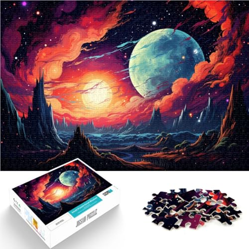 Puzzle für Erwachsene 1000 Teile künstlerische Mondlandschaft anspruchsvolles Spiel 26 x 38 cm Lernspiel für Geburtstag Weihnachten von DLBHSG