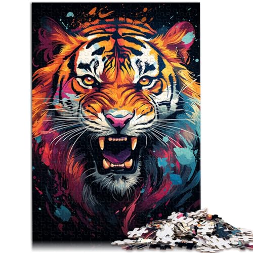 Puzzle für Erwachsene 1000 Teile majestätisches Tigergemälde anspruchsvolles Spiel 26 x 38 cm Lernspiel für Geburtstag Weihnachten Puzzle für Erwachsene 1000 Teile majestätisches Tigergemälde anspruchsvolles Spiel 26 x 38 cm Lernspiel für Geburtstag Weihnachten von DLBHSG