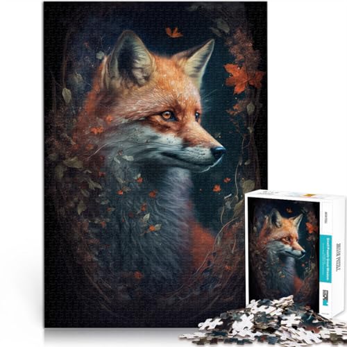 Puzzle für Erwachsene 1000 Teile niedlicher Kunstfuchs Denksportaufgabe 26 x 38 cm zum Stressabbau schwierige Herausforderung für Teenager ab 14 Jahren von DLBHSG