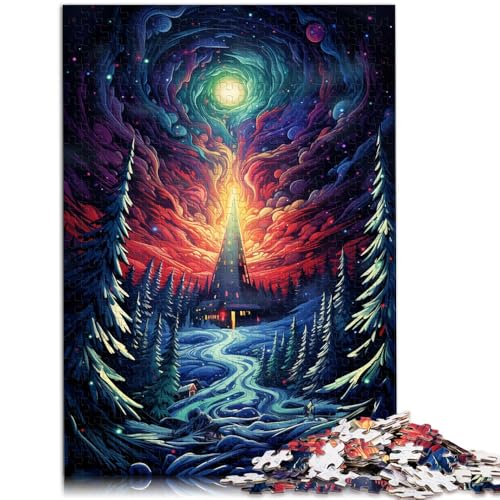 Puzzle für Erwachsene 1000 Teile psychedelische Nachtszene Denkspiel 26 x 38 cm anspruchsvolles Spiel und Familienspiel für 14-Jährige von DLBHSG