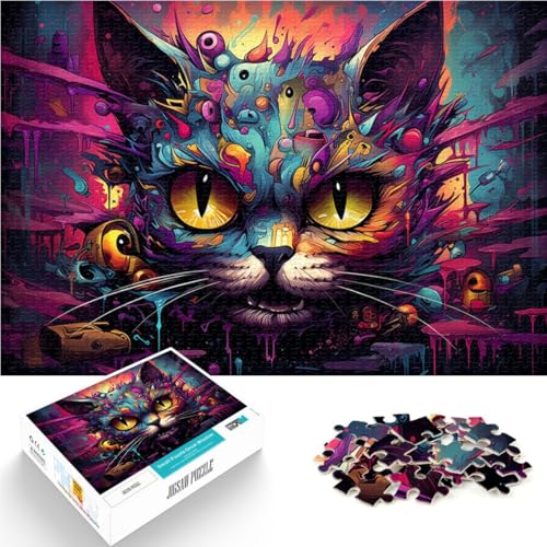 Puzzle für Erwachsene 1000 Teile psychedelisches Katzen-Quizspiel 26 x 38 cm anspruchsvoll Aber lustig und humorvoll für 14-Jährige Puzzle für Erwachsene 1000 Teile psychedelisches Katzen-Quizspiel 26 x 38 cm anspruchsvoll Aber lustig und humorvoll für 14-Jährige von DLBHSG